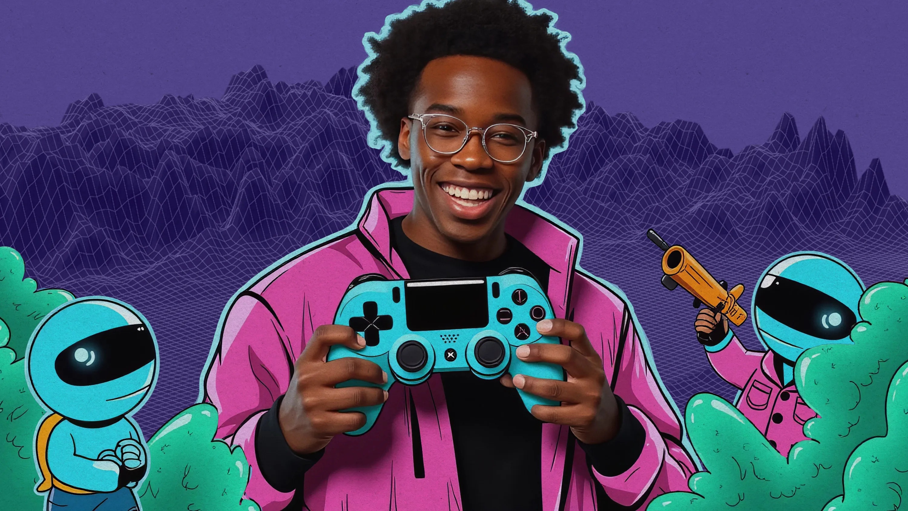 Gamer with controller